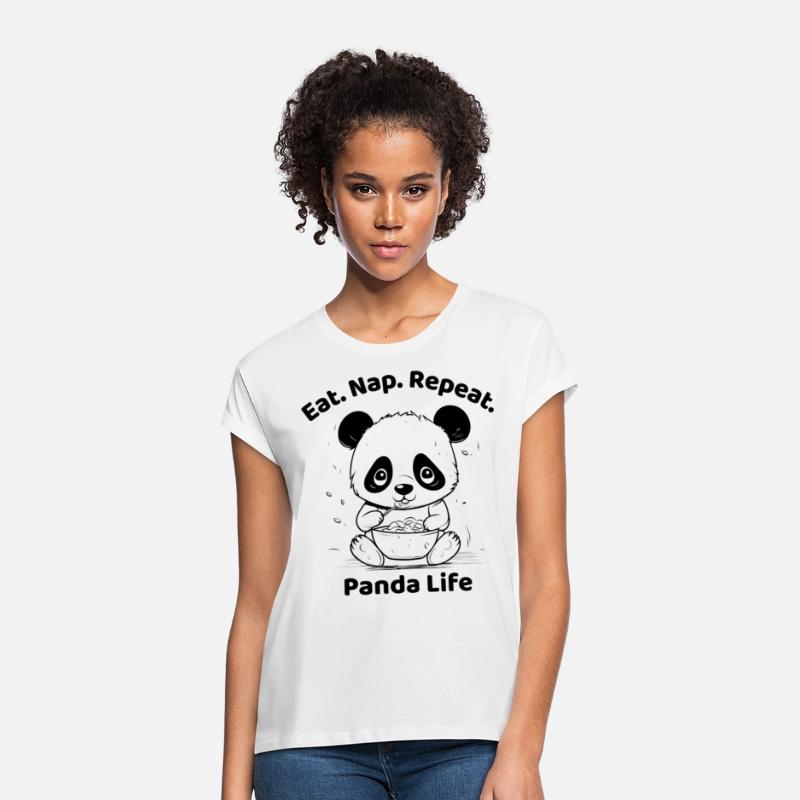Cute Panda Eating Noodles Illustration