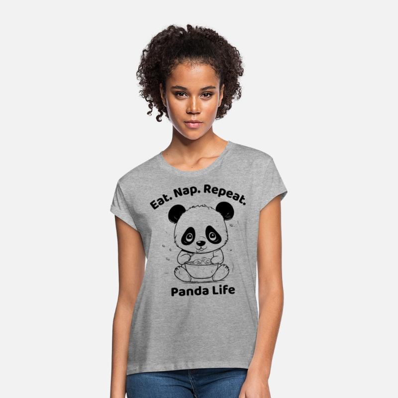 Cute Panda Eating Noodles Illustration