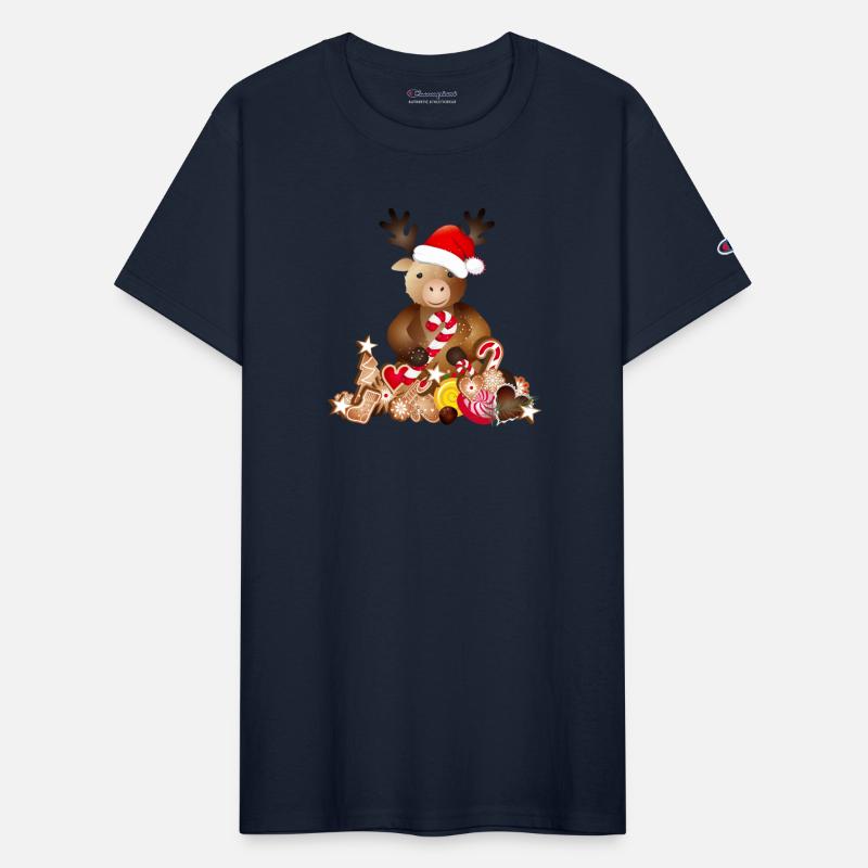 cute reindeer for christmas with santa hat