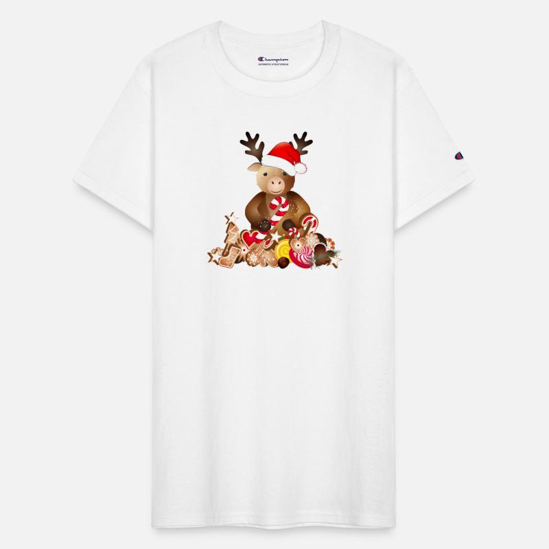 cute reindeer for christmas with santa hat