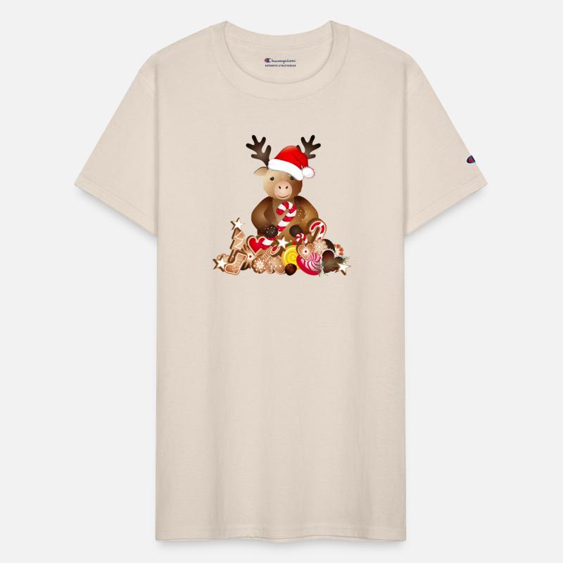 cute reindeer for christmas with santa hat