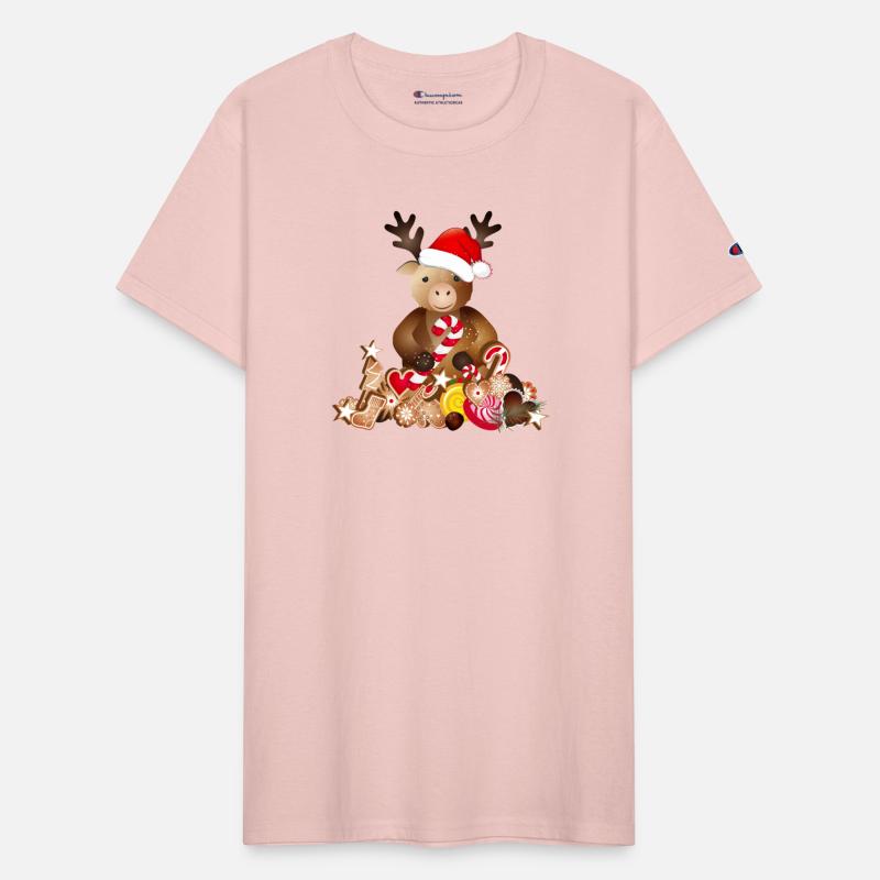 cute reindeer for christmas with santa hat