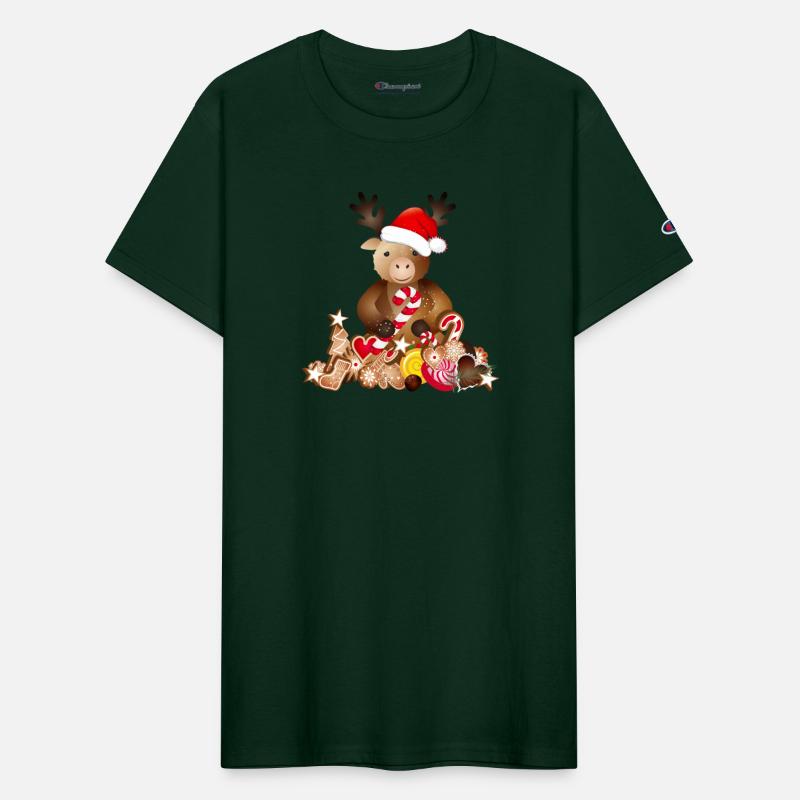 cute reindeer for christmas with santa hat