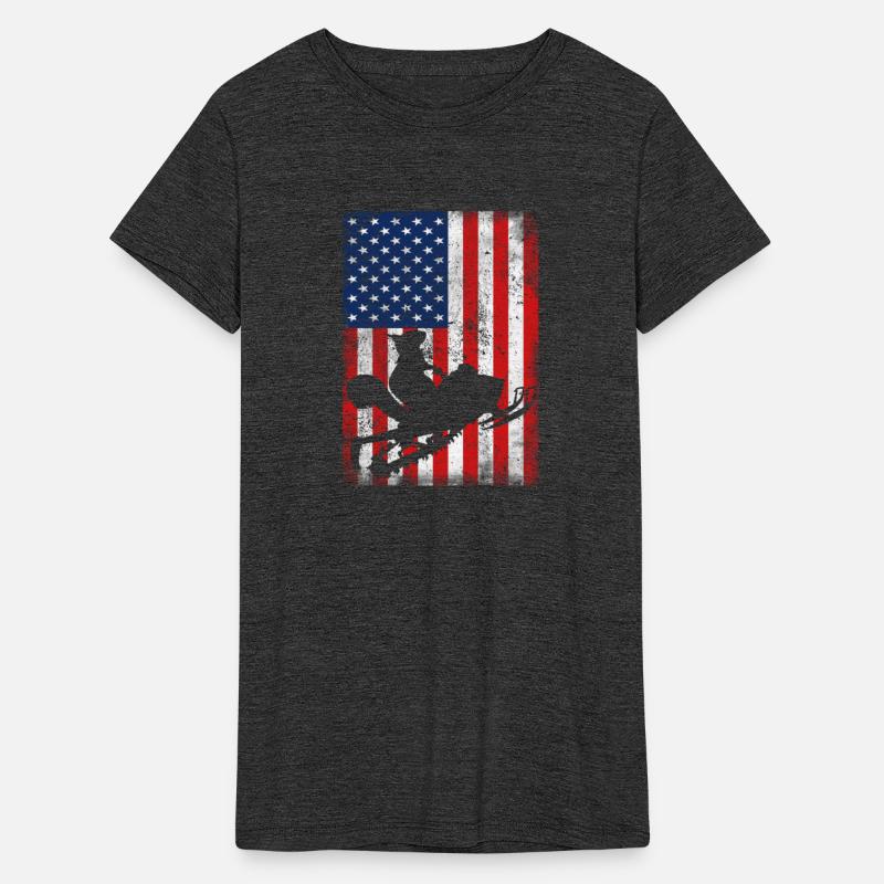 Cute Squirrel Snowmobile USA Flag Snowmobiling