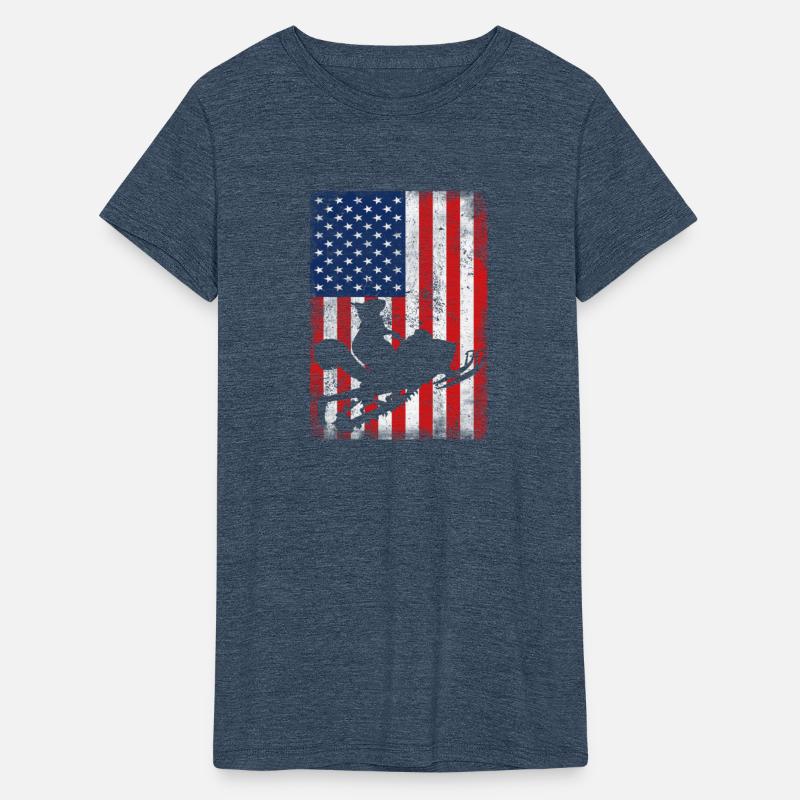 Cute Squirrel Snowmobile USA Flag Snowmobiling