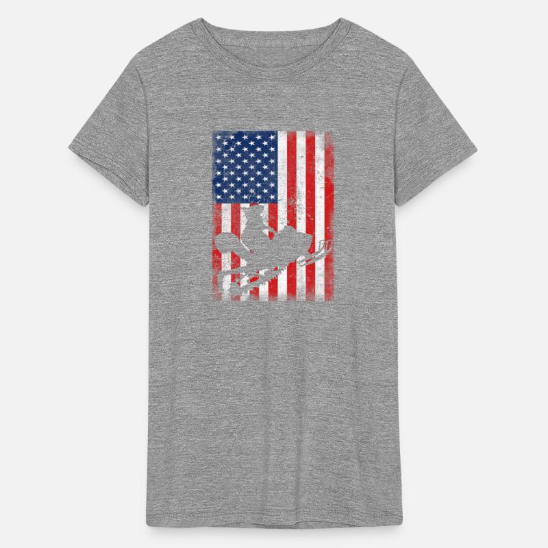 Cute Squirrel Snowmobile USA Flag Snowmobiling