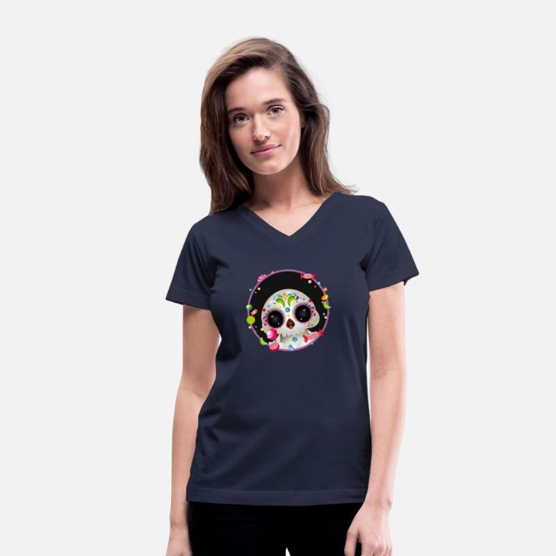 cute sugar skull in candy frame