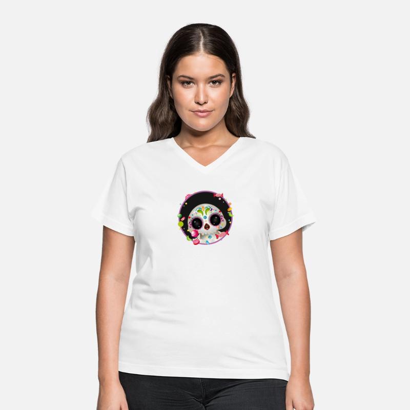cute sugar skull in candy frame