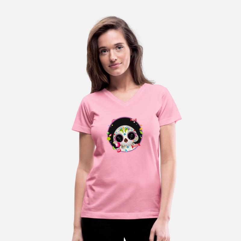 cute sugar skull in candy frame