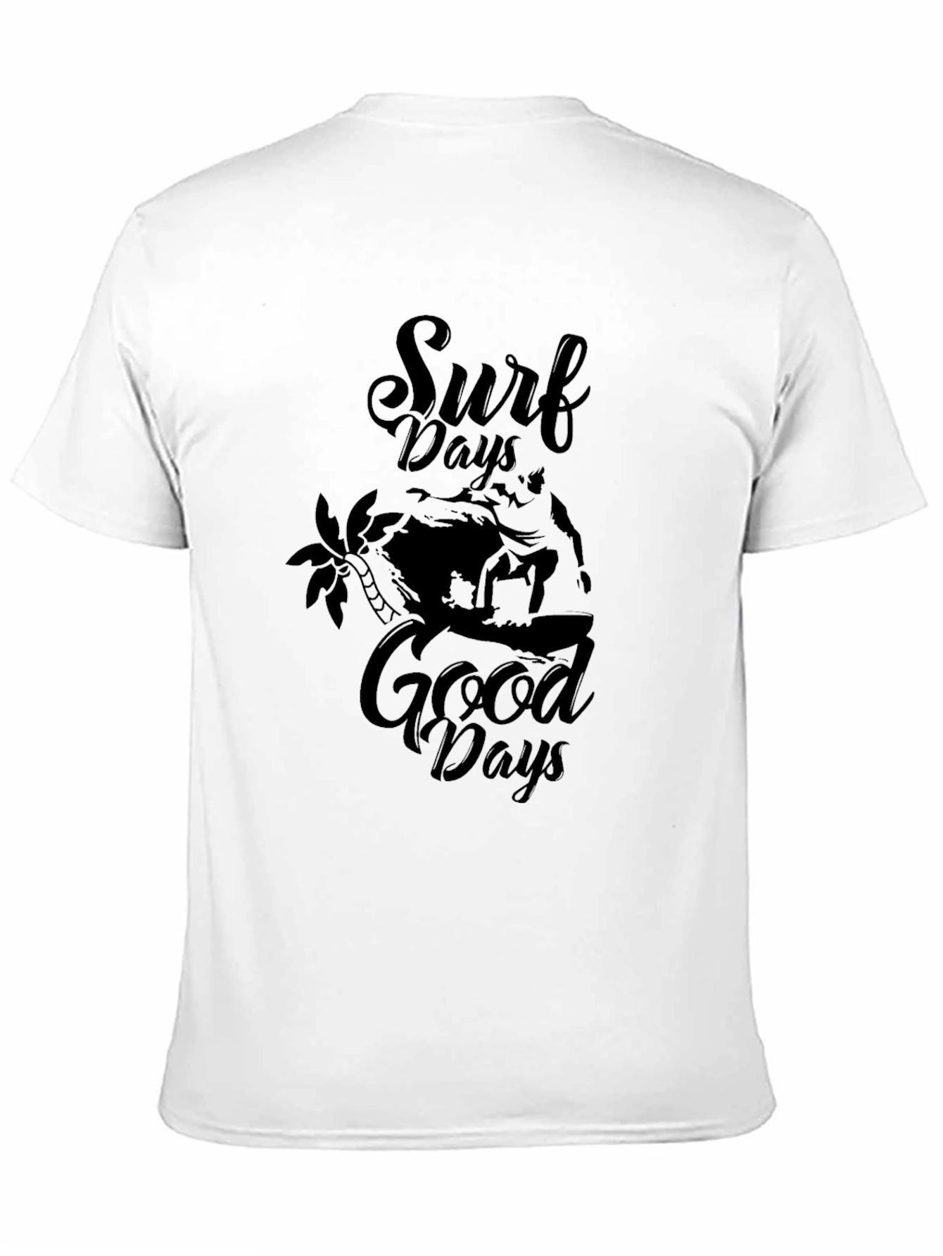 Surf Days Good Days Mens Black Graphic Tee