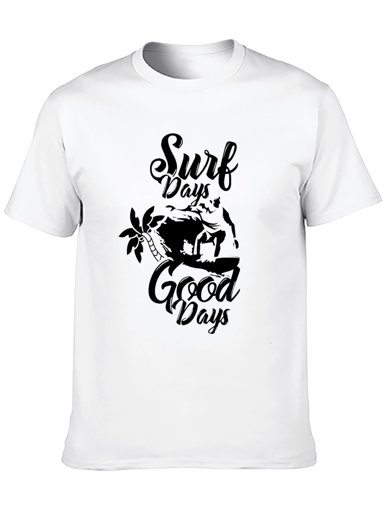 Surf Days Good Days Mens Black Graphic Tee