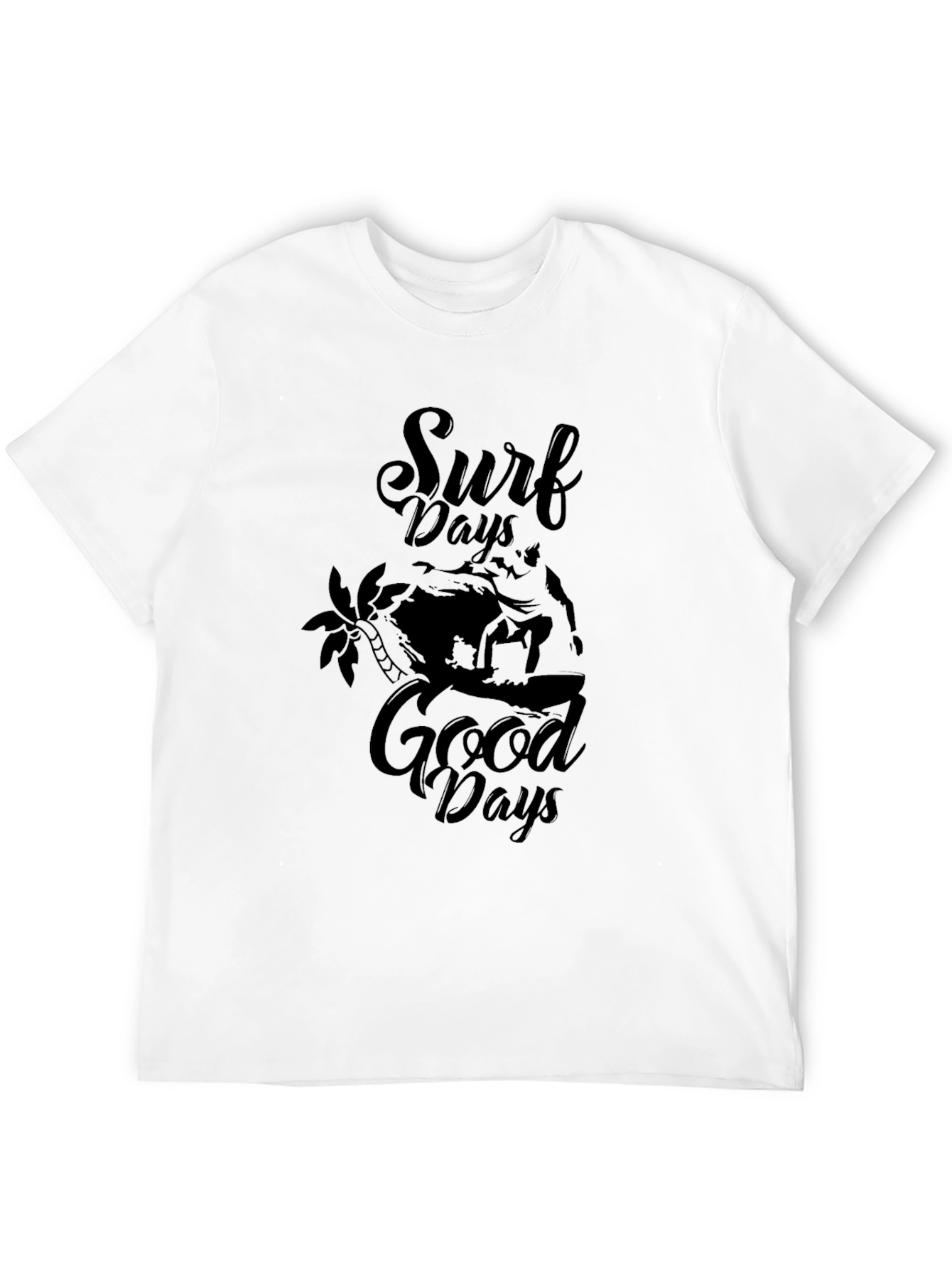 Surf Days Good Days Mens Black Graphic Tee