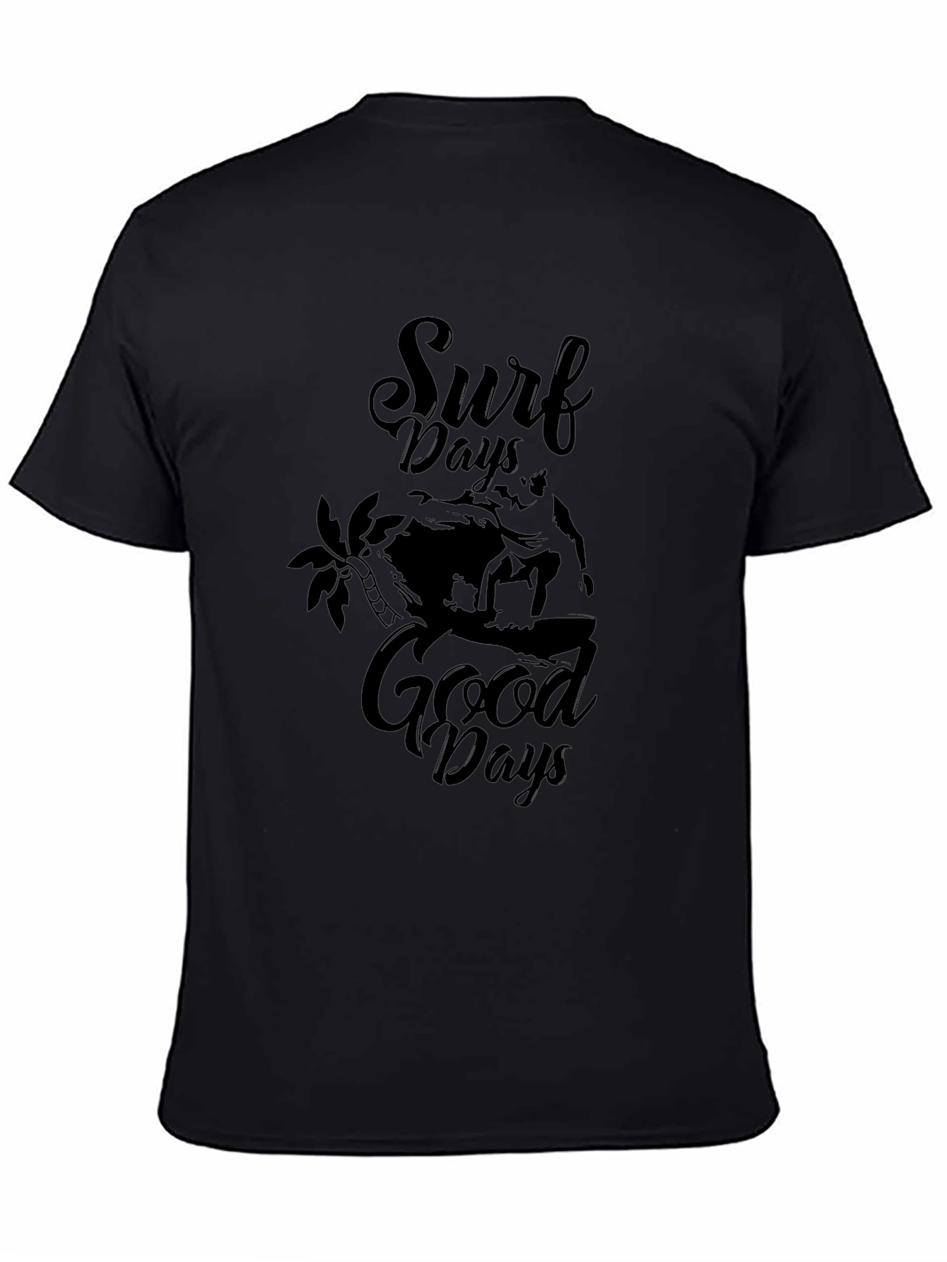 Surf Days Good Days Mens Black Graphic Tee
