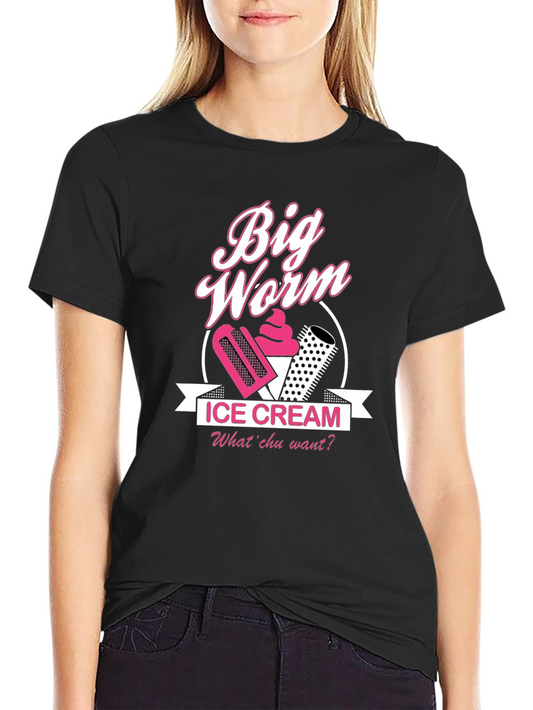 Big Worm Ice Cream T-Shirt - What chu Want? Black Tee