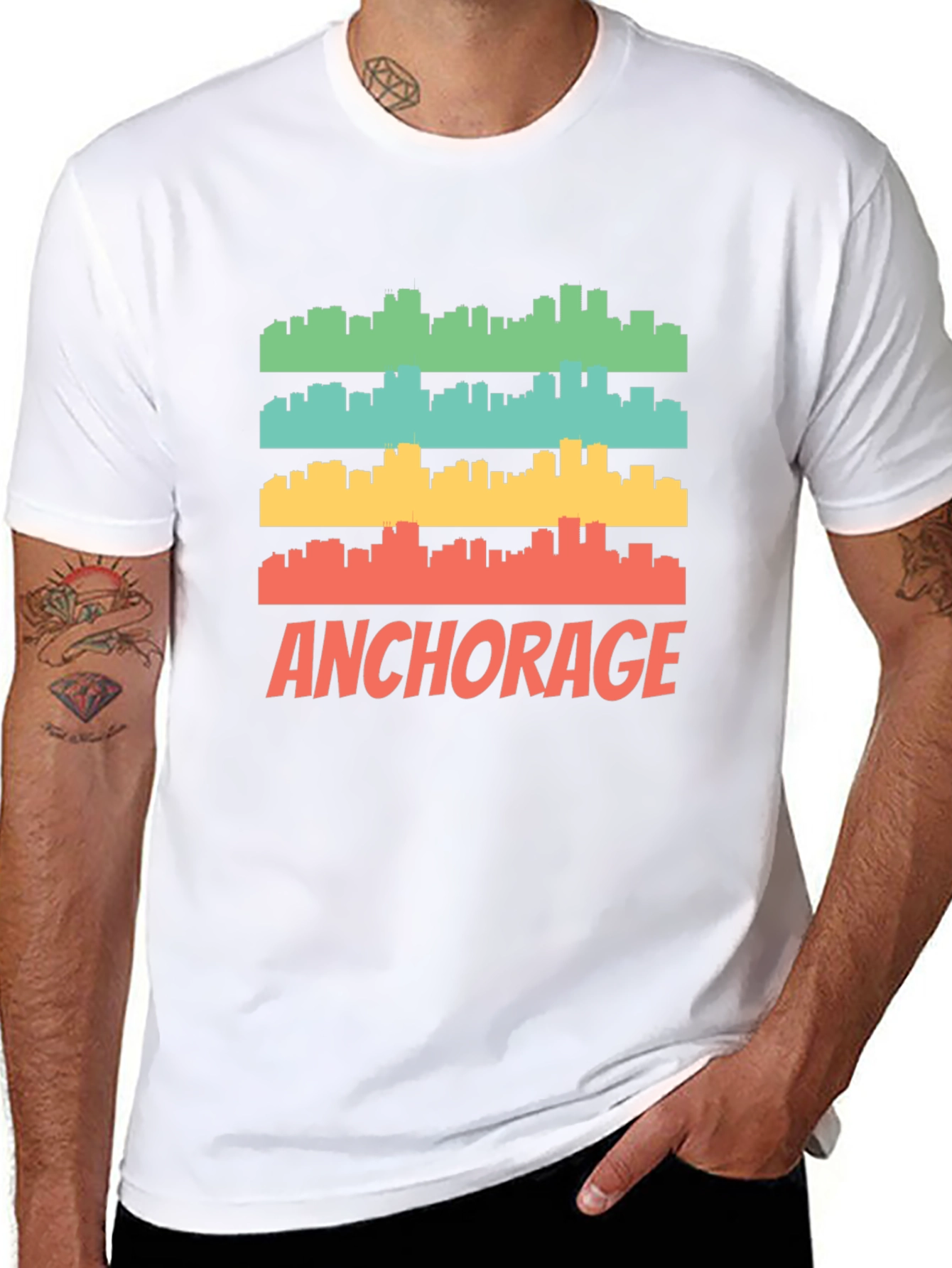 Anchorage Skyline Graphic Tee - Retro Style