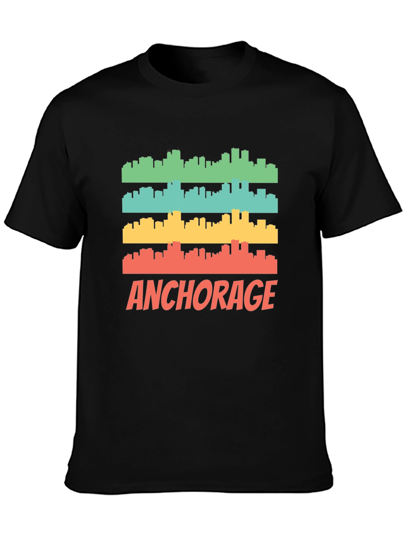 Anchorage Skyline Graphic Tee - Retro Style