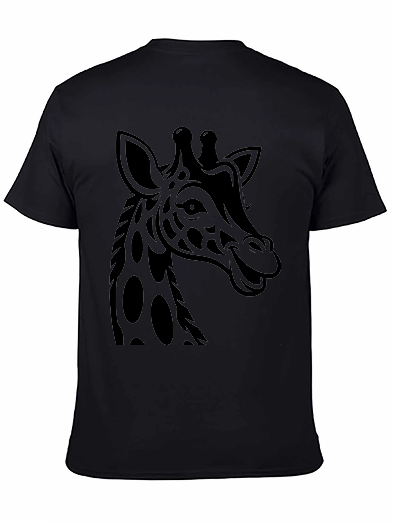 Giraffe Graphic Print Tee - Mens Black T-Shirt