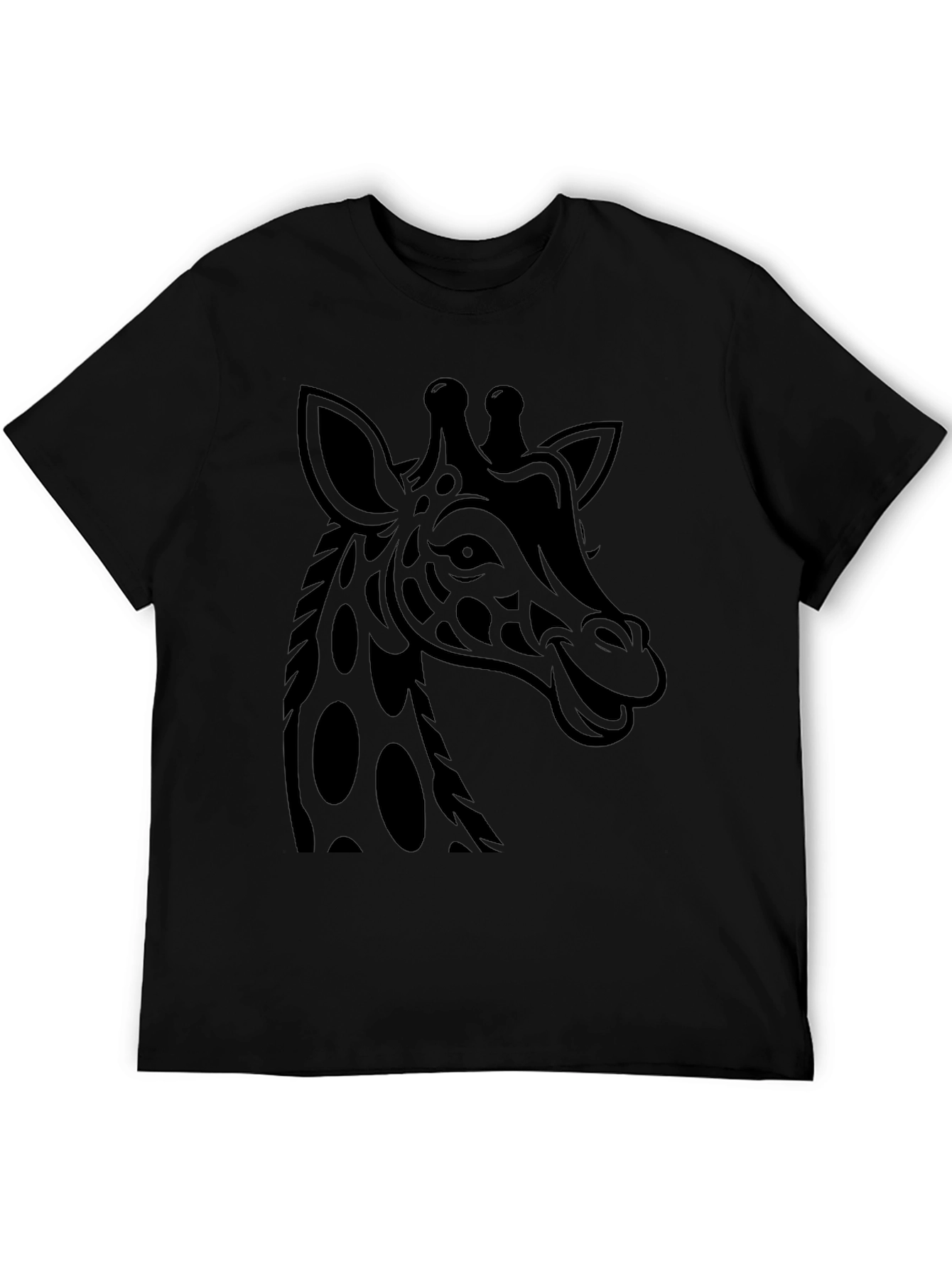Giraffe Graphic Print Tee - Mens Black T-Shirt