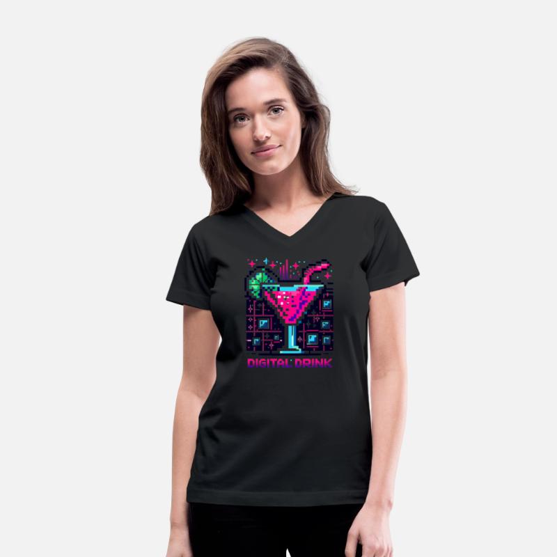 Cyberpunk Cocktail 'Digital Drink' Pixel Art