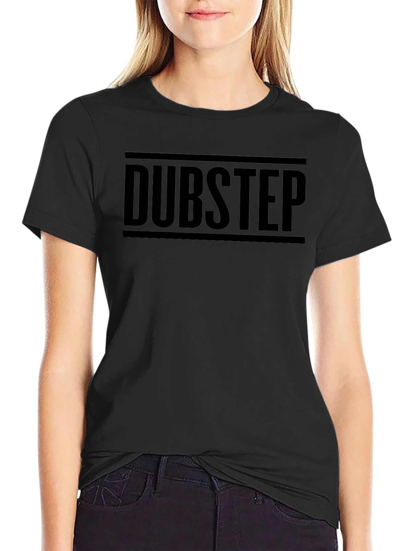 Dubstep Graphic Print T-Shirt - Black