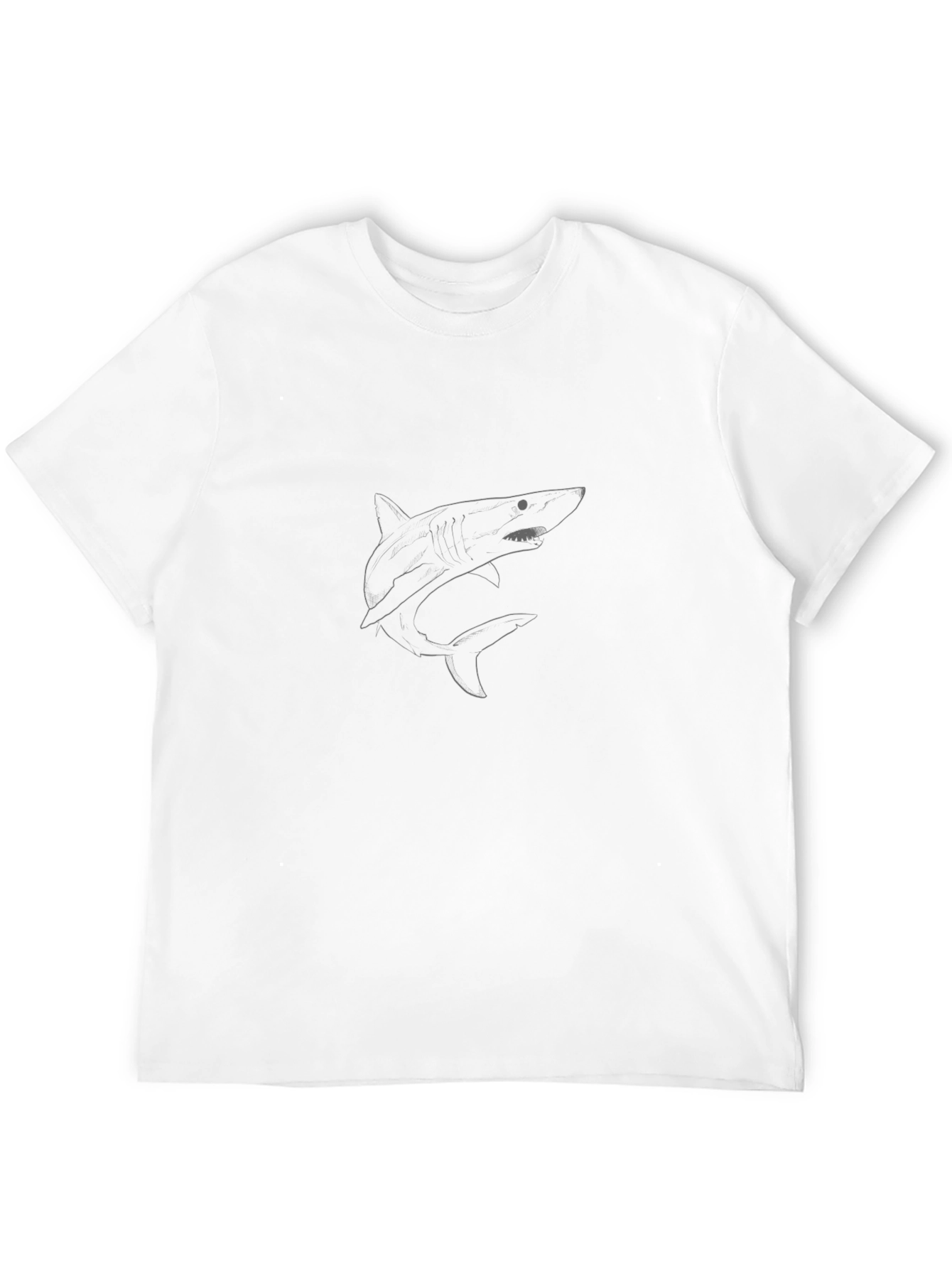 Shark Graphic Print Black T-Shirt