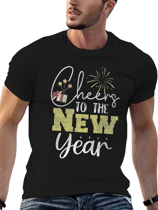 Cheers to the New Year T-Shirt - Black Holiday Tee