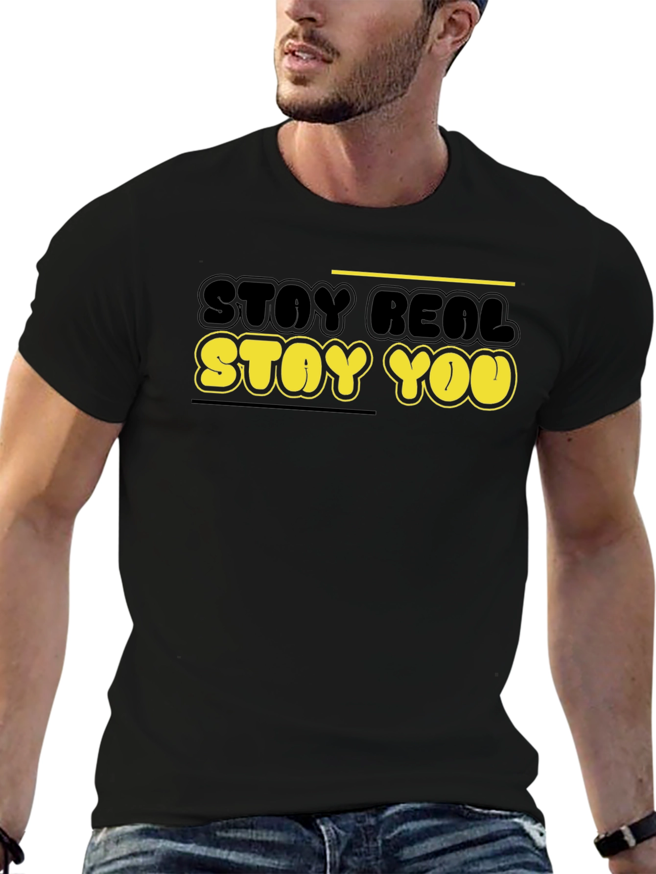 Stay Real Stay You Graphic Tee - Black