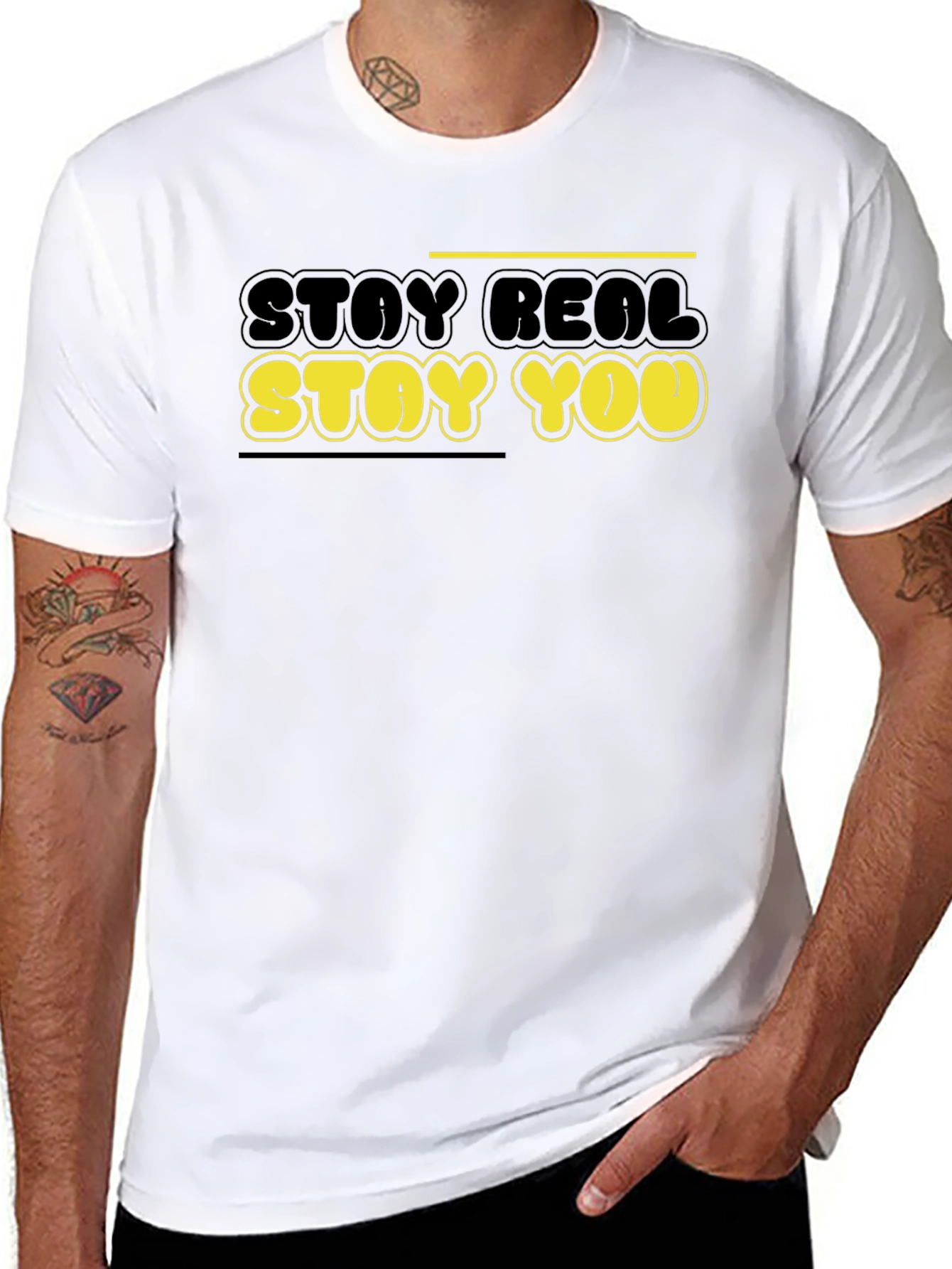Stay Real Stay You Graphic Tee - Black
