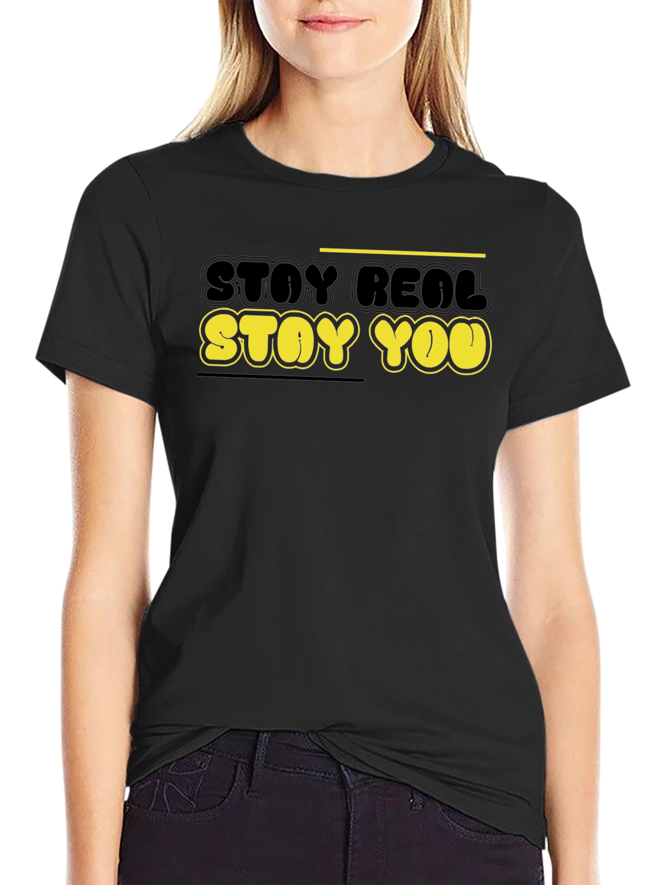 Stay Real Stay You Graphic Tee - Black