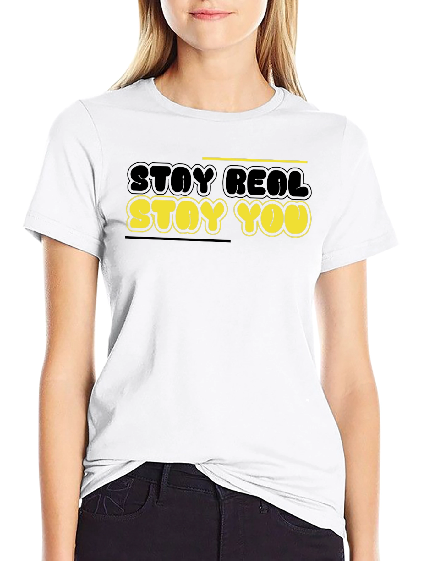 Stay Real Stay You Graphic Tee - Black