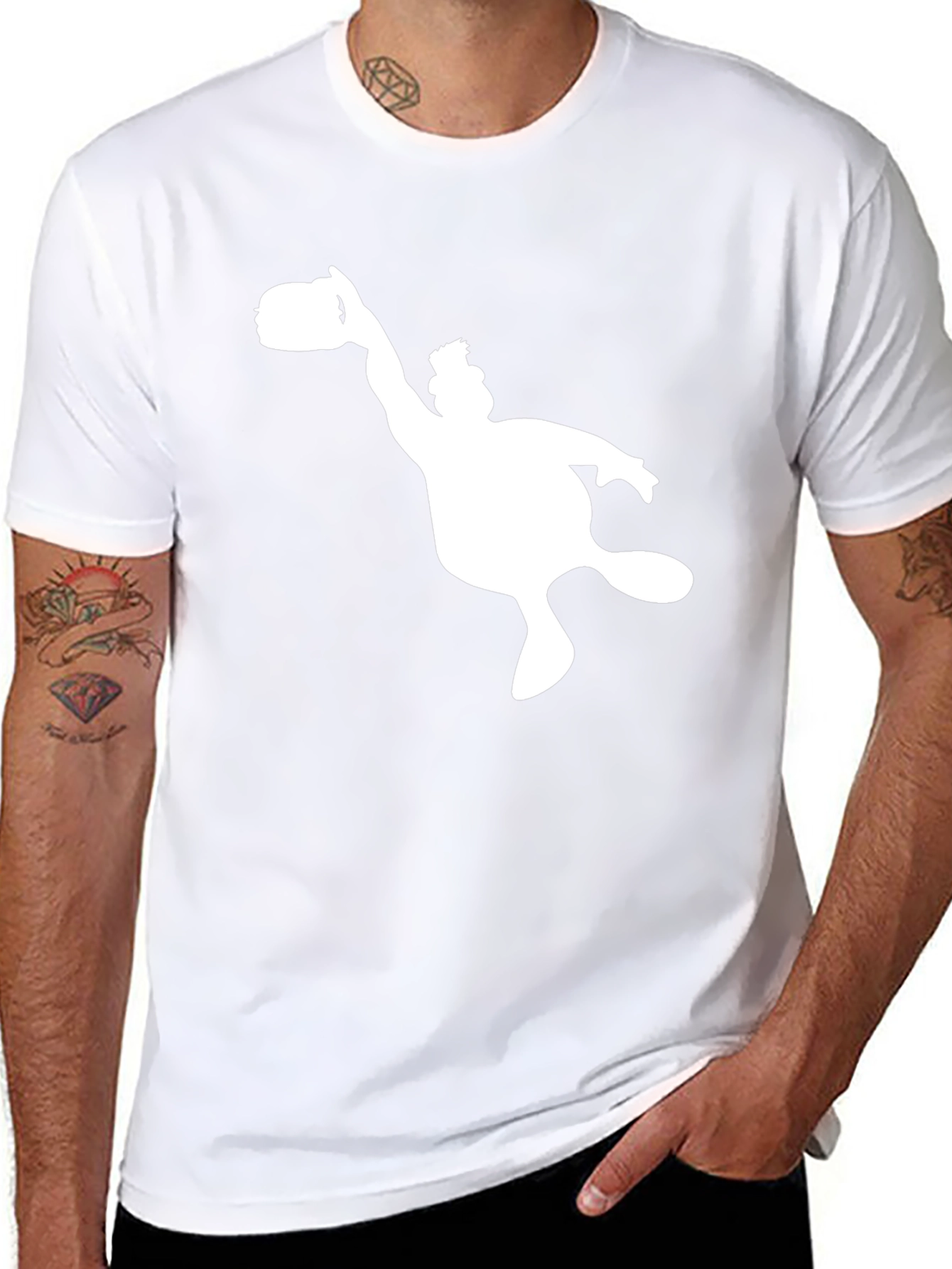 Cartoon Silhouette Black Tee