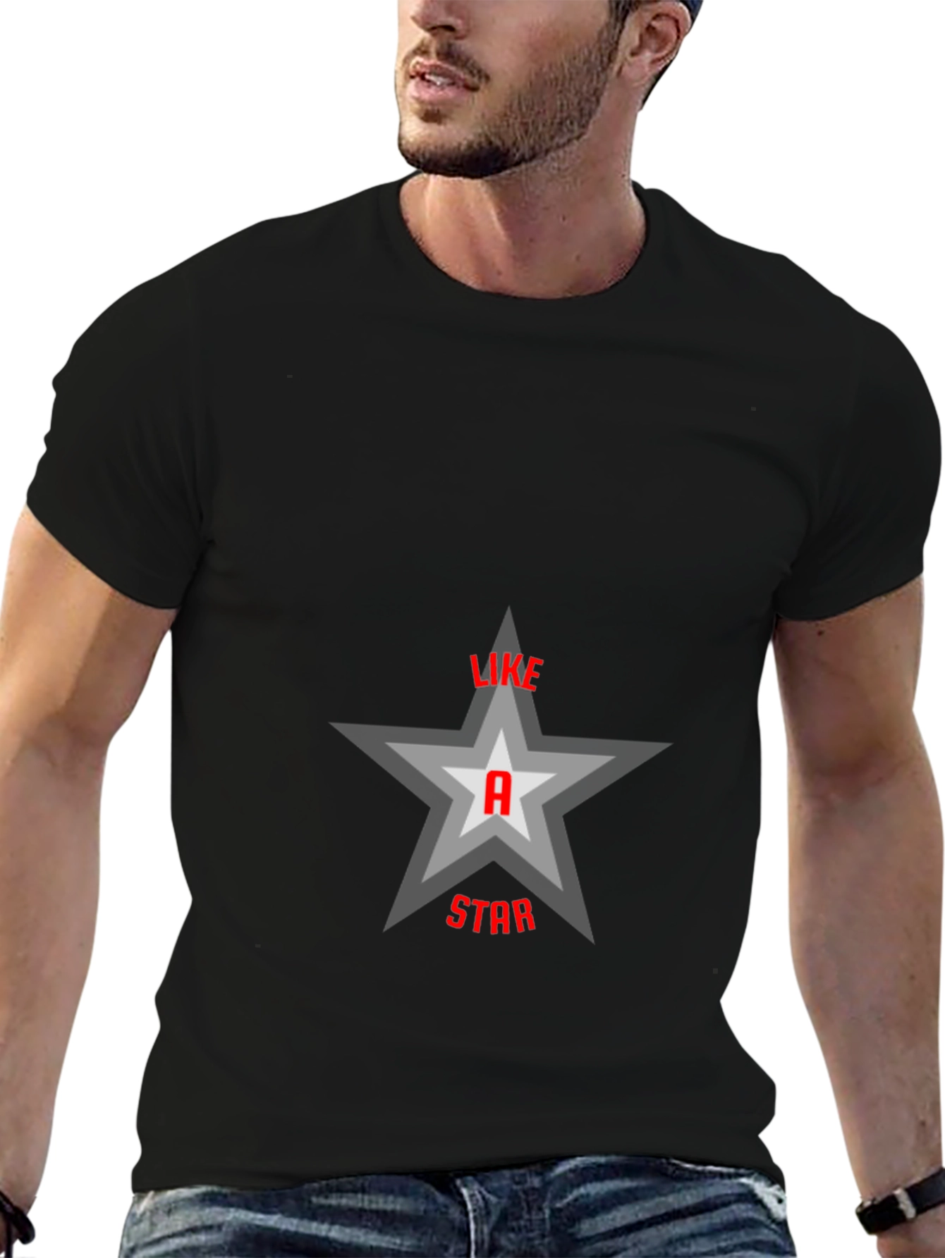 Like a Star Graphic T-Shirt - Black