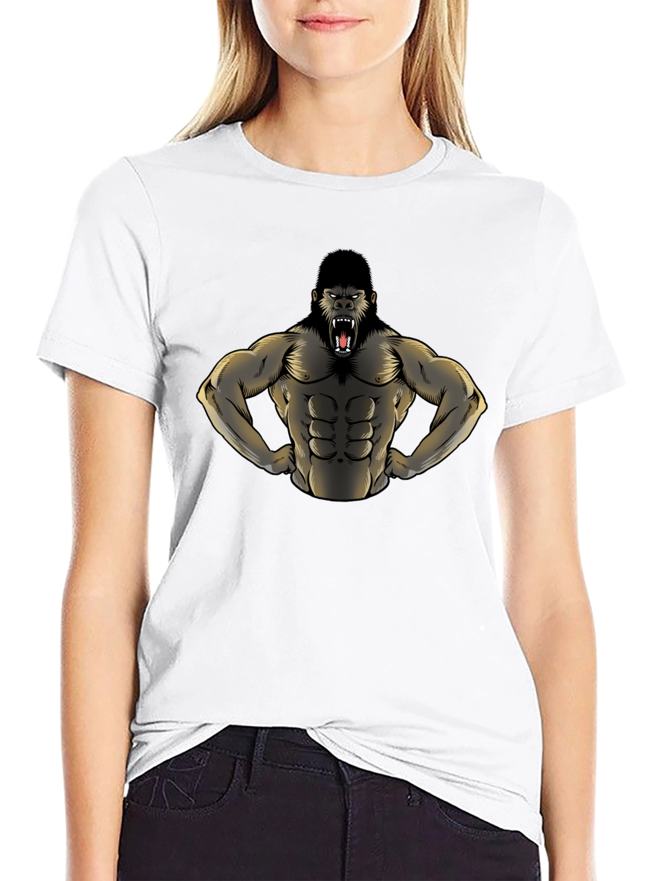 Gorilla Muscle Tee - Black Graphic T-Shirt