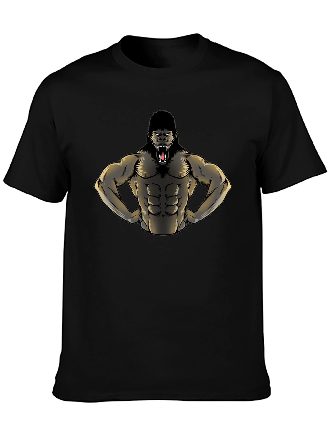 Gorilla Muscle Tee - Black Graphic T-Shirt