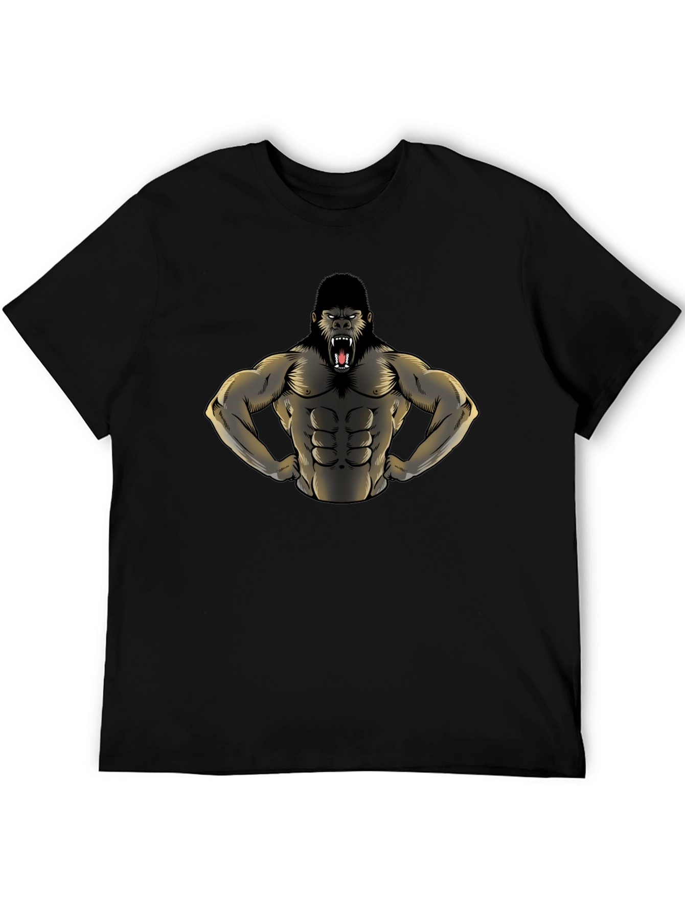 Gorilla Muscle Tee - Black Graphic T-Shirt
