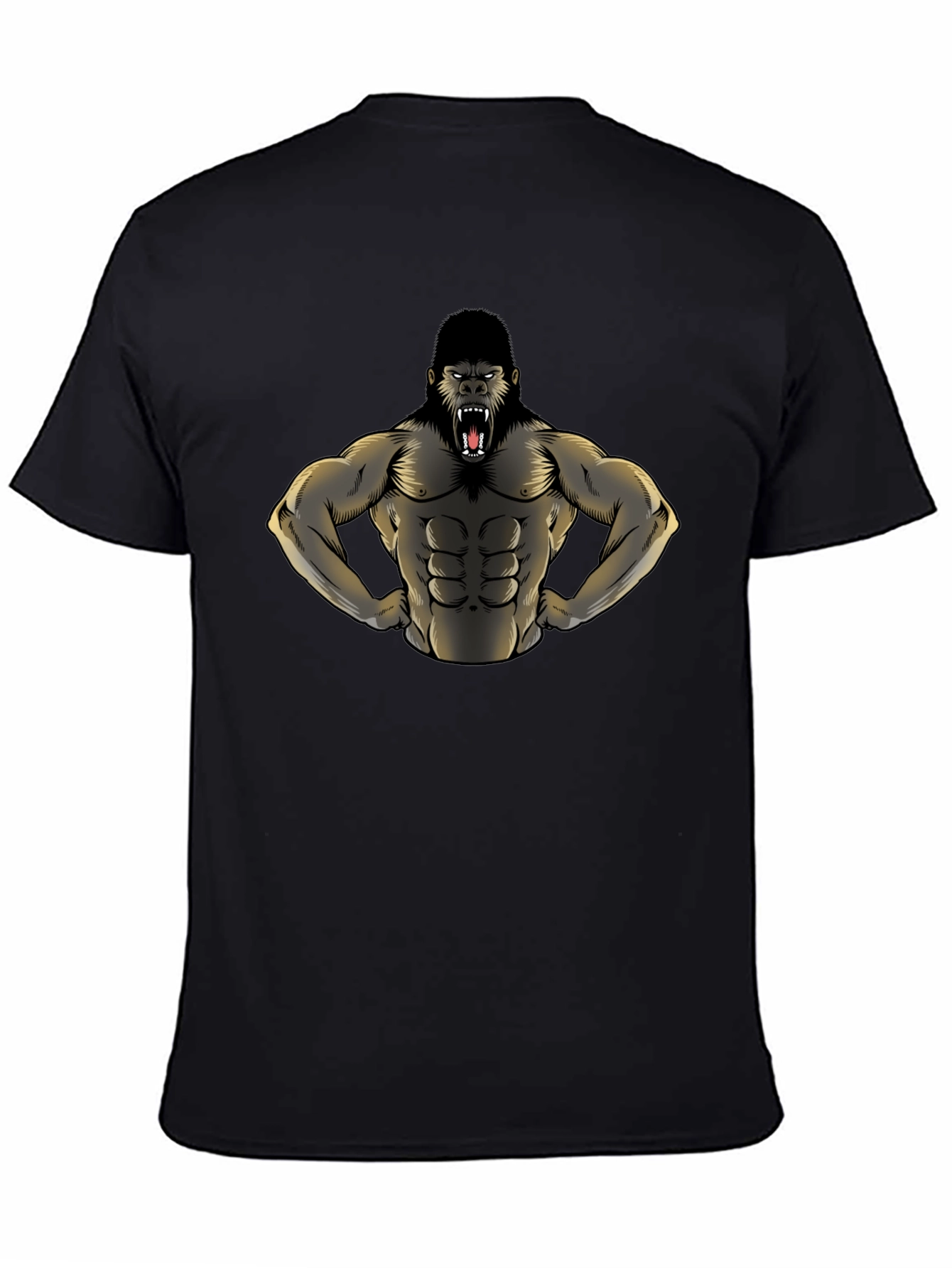 Gorilla Muscle Tee - Black Graphic T-Shirt