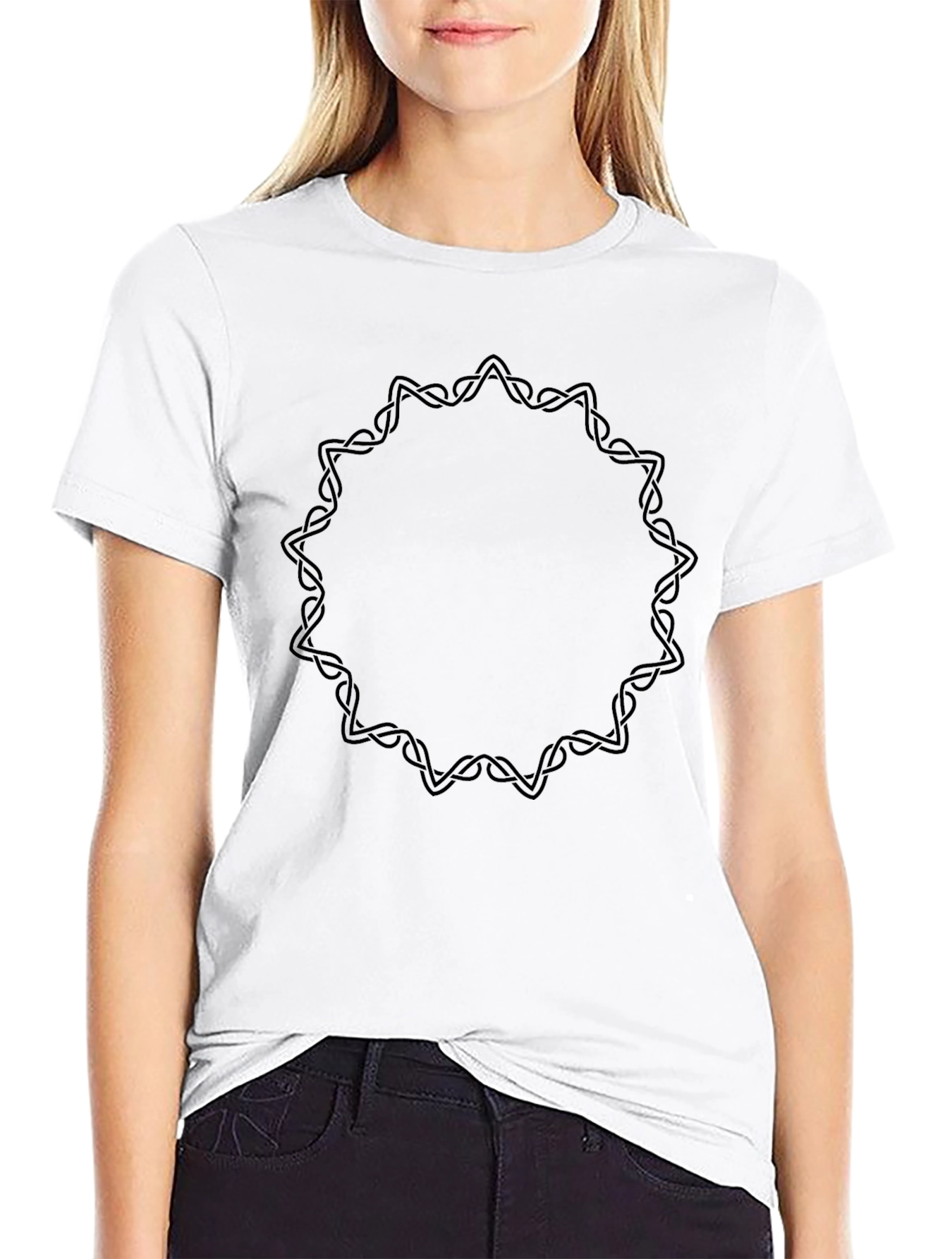 Mens Black Graphic Tee - Celtic Knot Circle