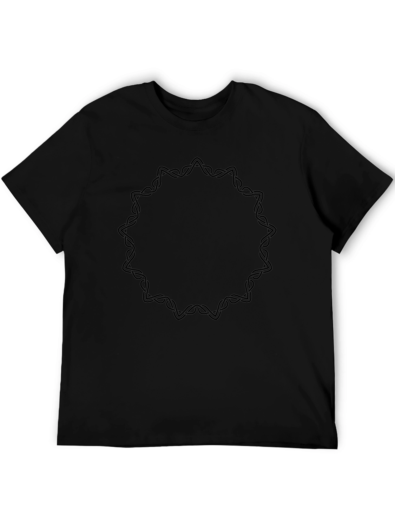 Mens Black Graphic Tee - Celtic Knot Circle
