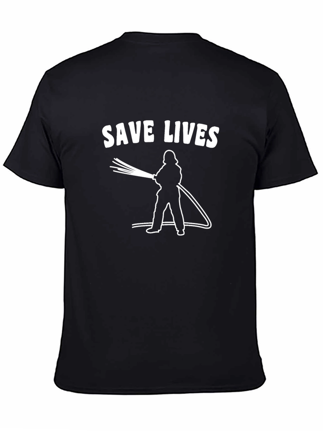 Save Lives Firefighter Graphic Tee - Black