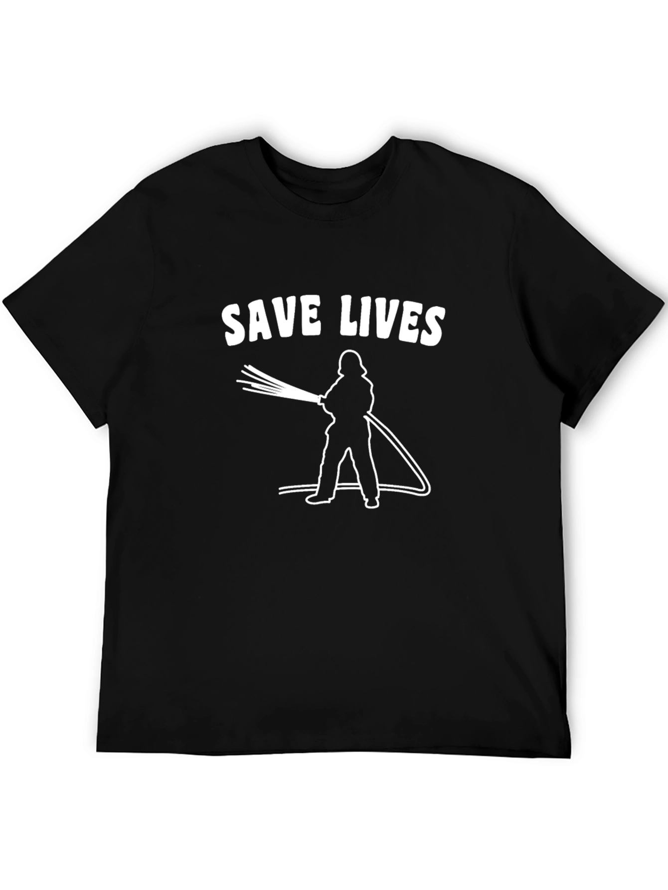 Save Lives Firefighter Graphic Tee - Black