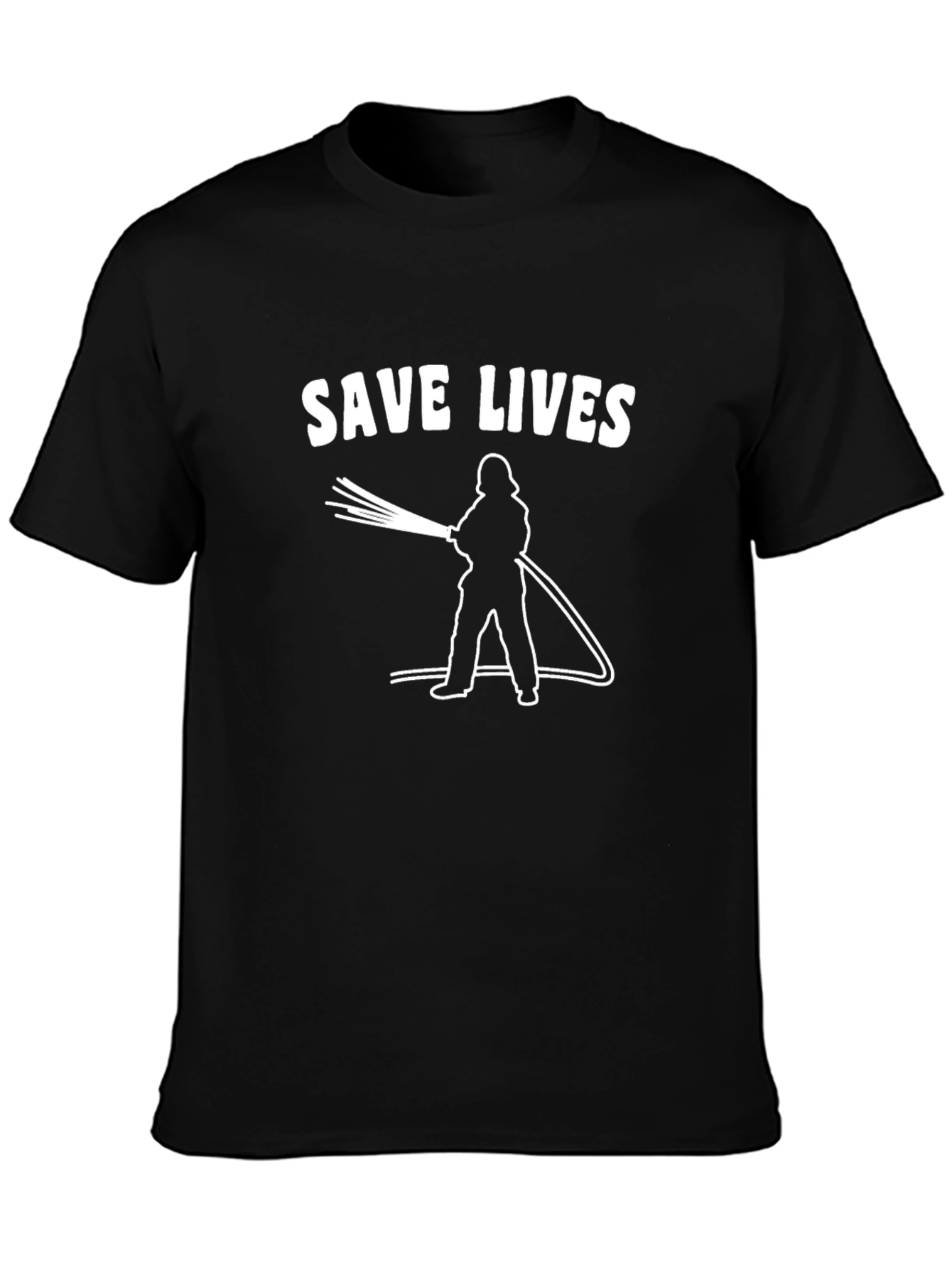 Save Lives Firefighter Graphic Tee - Black
