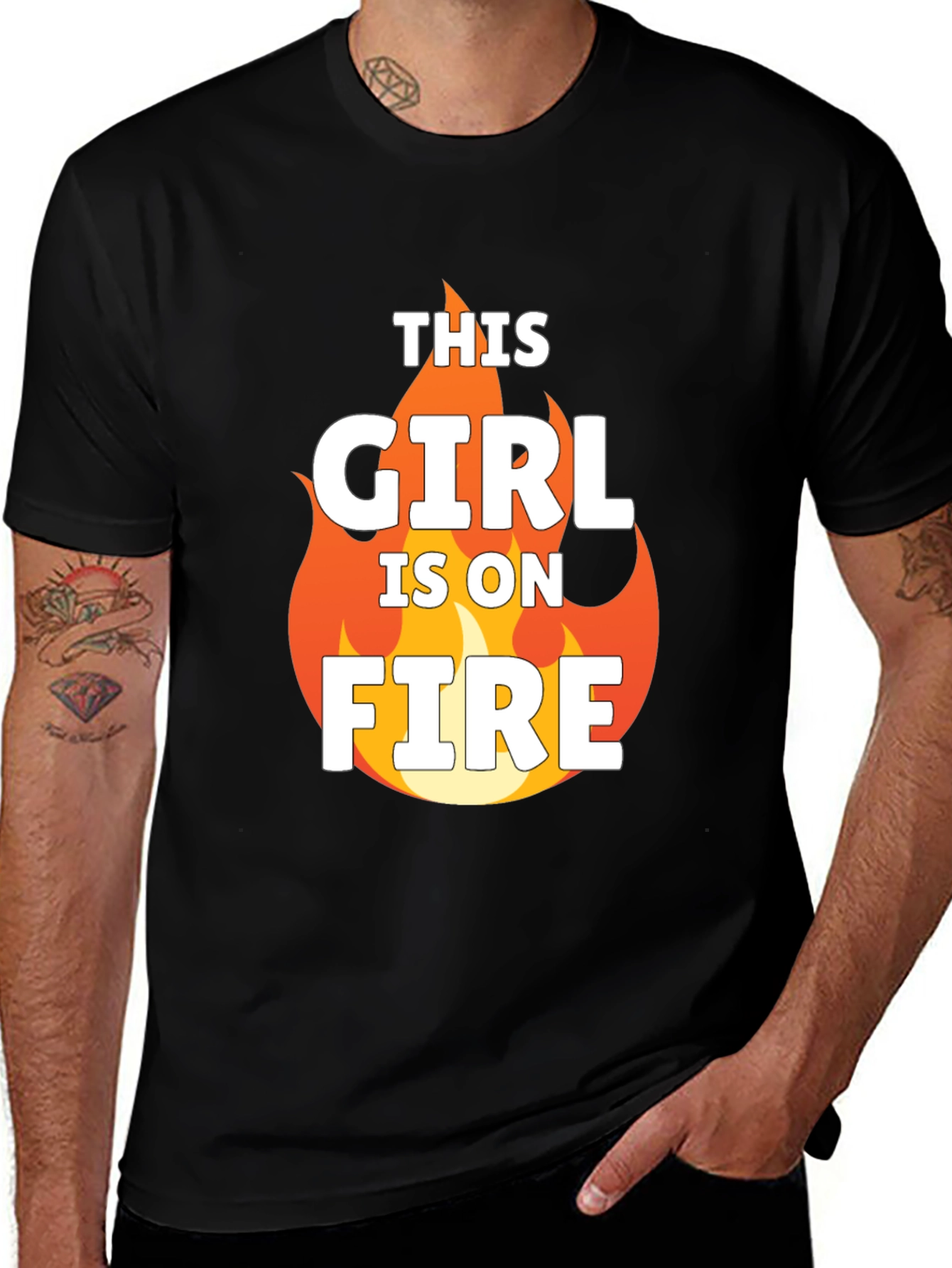 This Girl Is On Fire Graphic Tee - Black