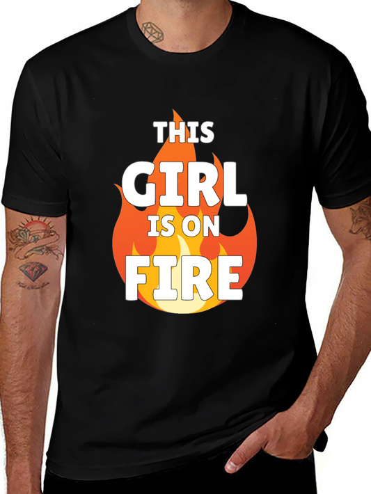 This Girl Is On Fire Graphic Tee - Black