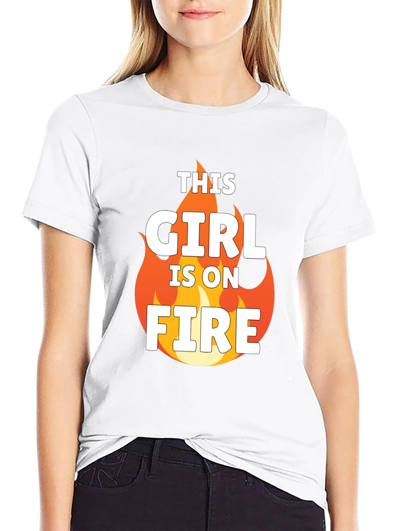 This Girl Is On Fire Graphic Tee - Black