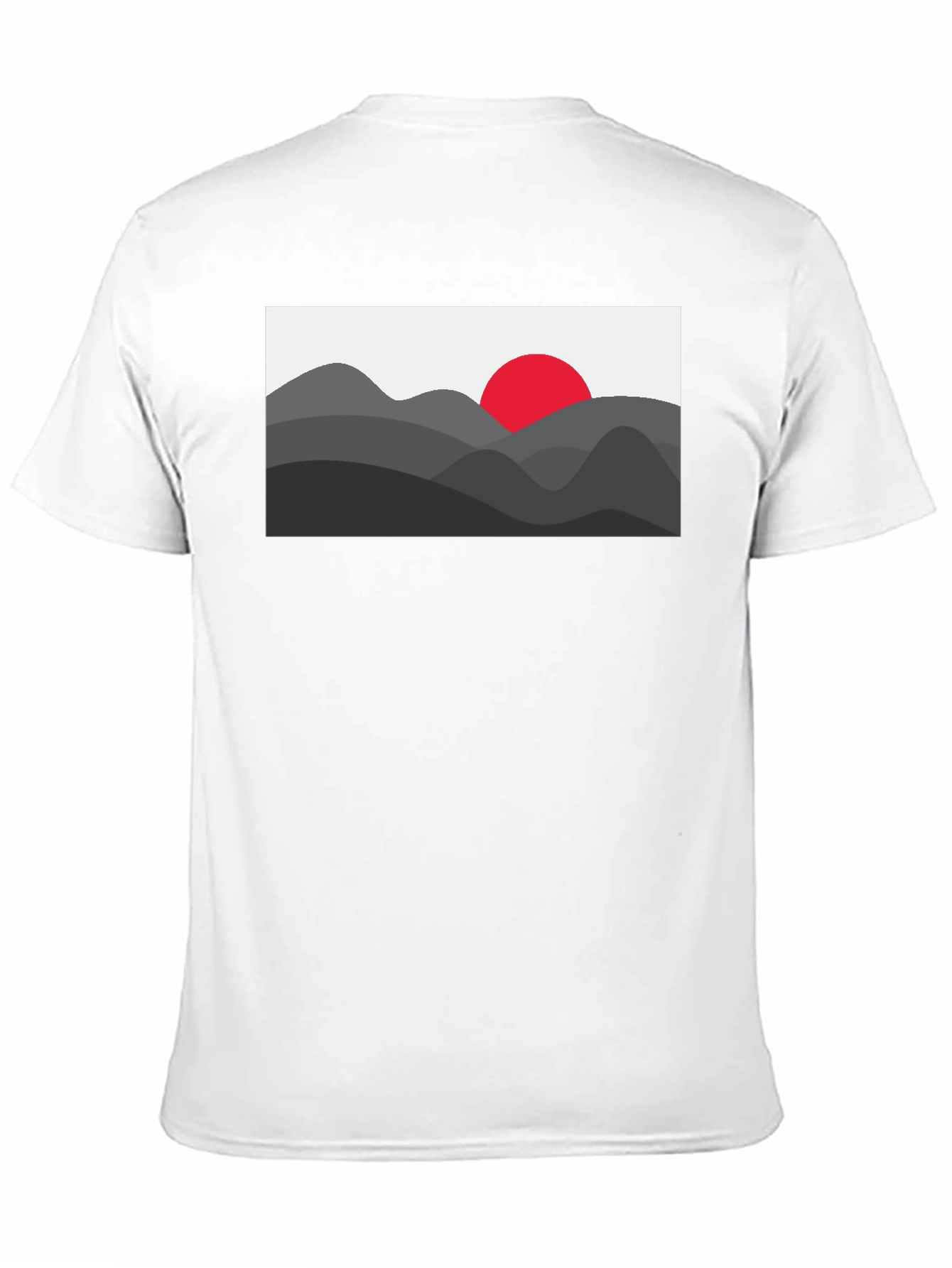 Mens Black Graphic Tee - Mountain Sunset Design