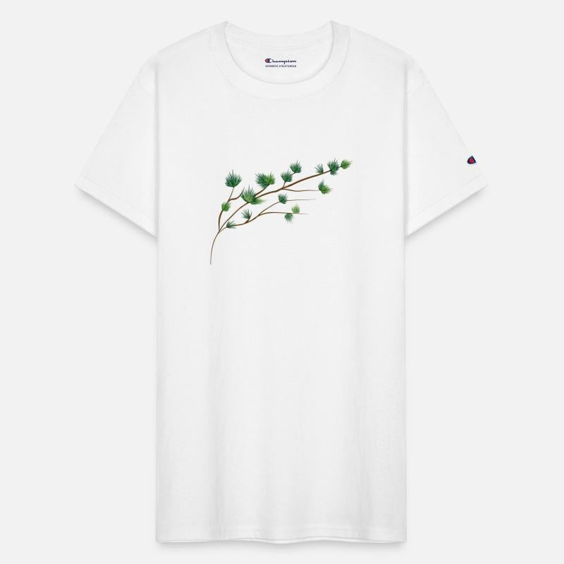 delicately drawn larch branch