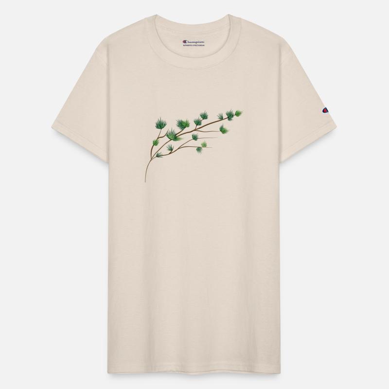 delicately drawn larch branch