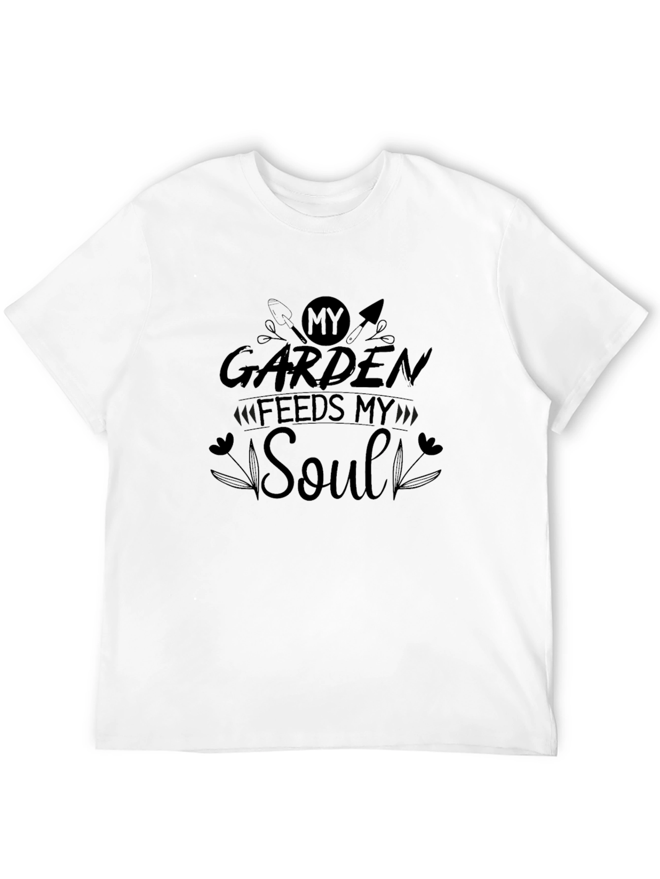 Gardening Soul T-Shirt - Black Cotton Blend