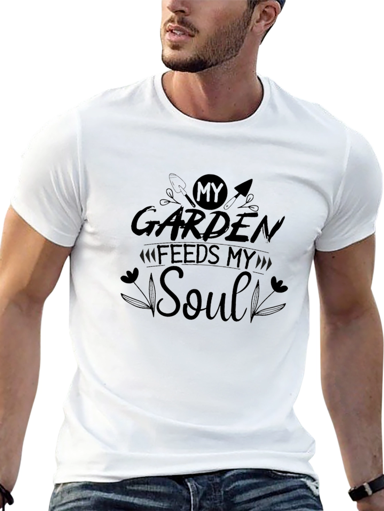 Gardening Soul T-Shirt - Black Cotton Blend