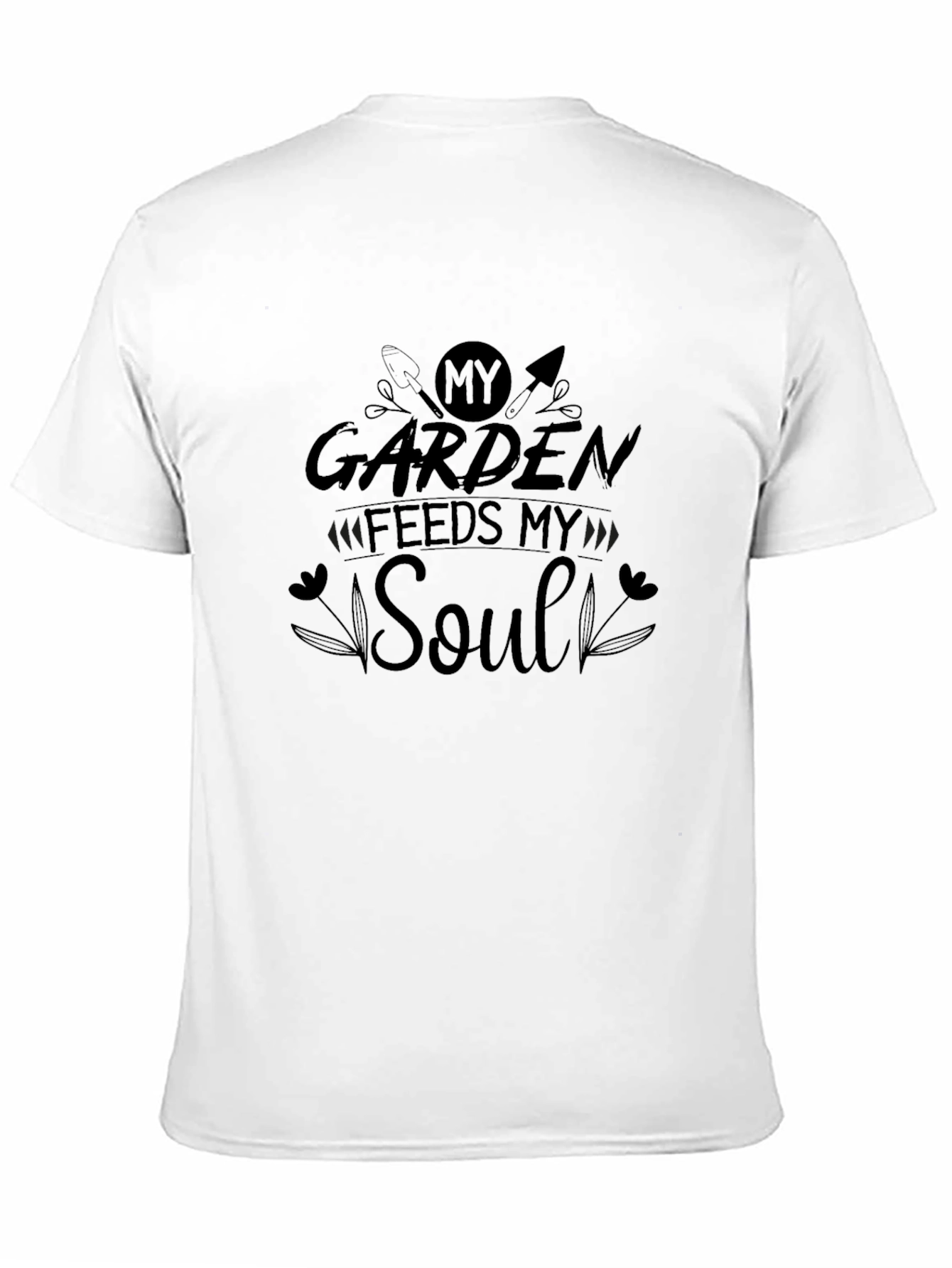 Gardening Soul T-Shirt - Black Cotton Blend